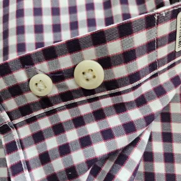 Peter Millar Mens Long Sleeve Purple White Plaid Button Down Size Large - Picture 5 of 10
